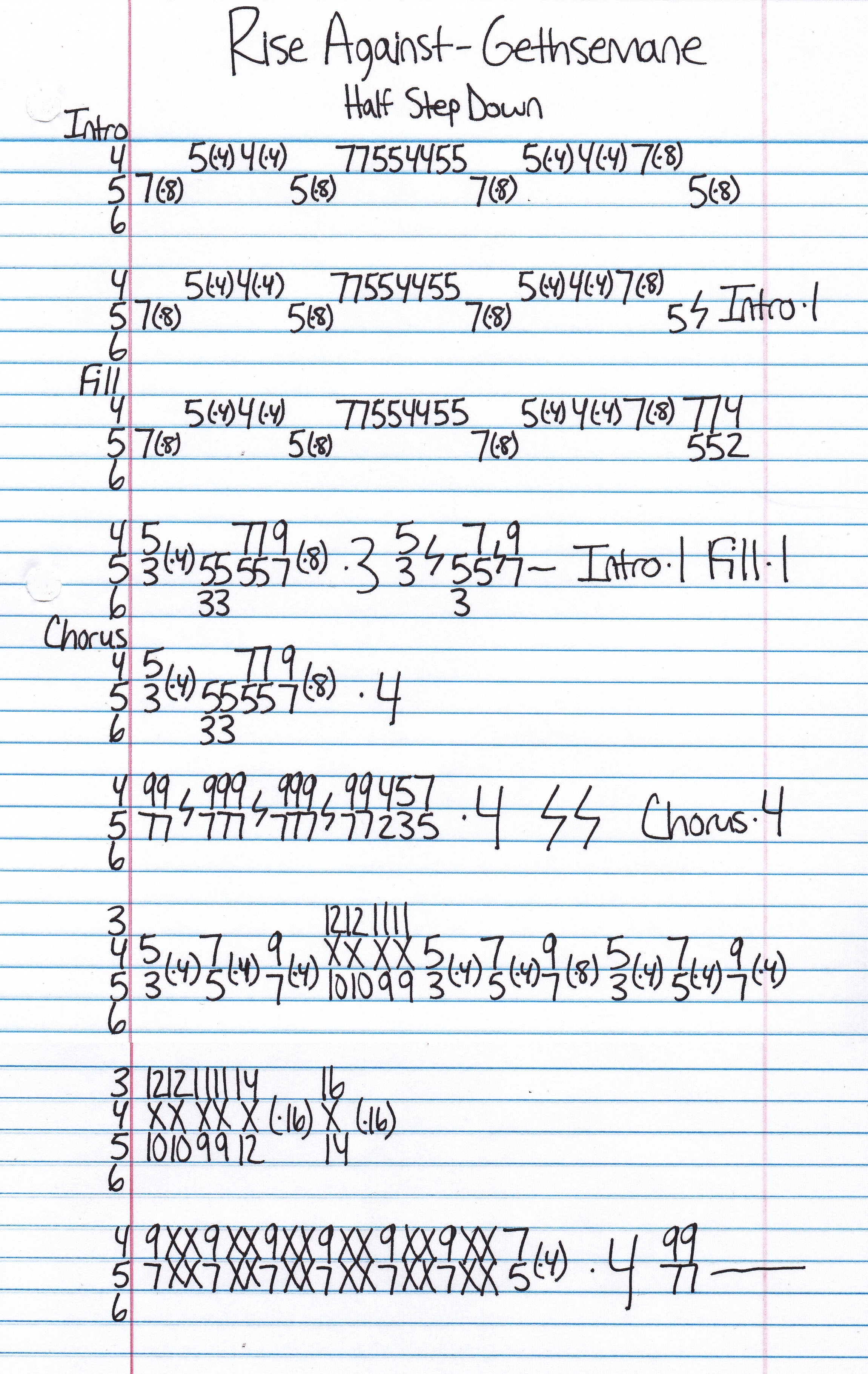 High quality guitar tab for Gethsemane by Rise Against off of the album The Unraveling. ***Complete and accurate guitar tab!***